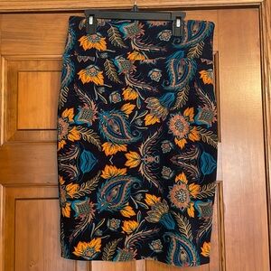 LULAROE paisley stretchy pencil skirt